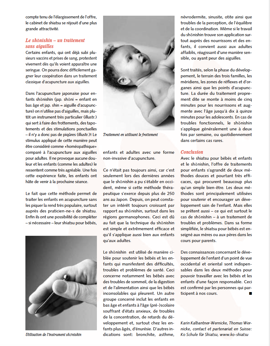 « Découvrez l’acupuncture Shõnishin pour aider au bon développement de votre bébé »