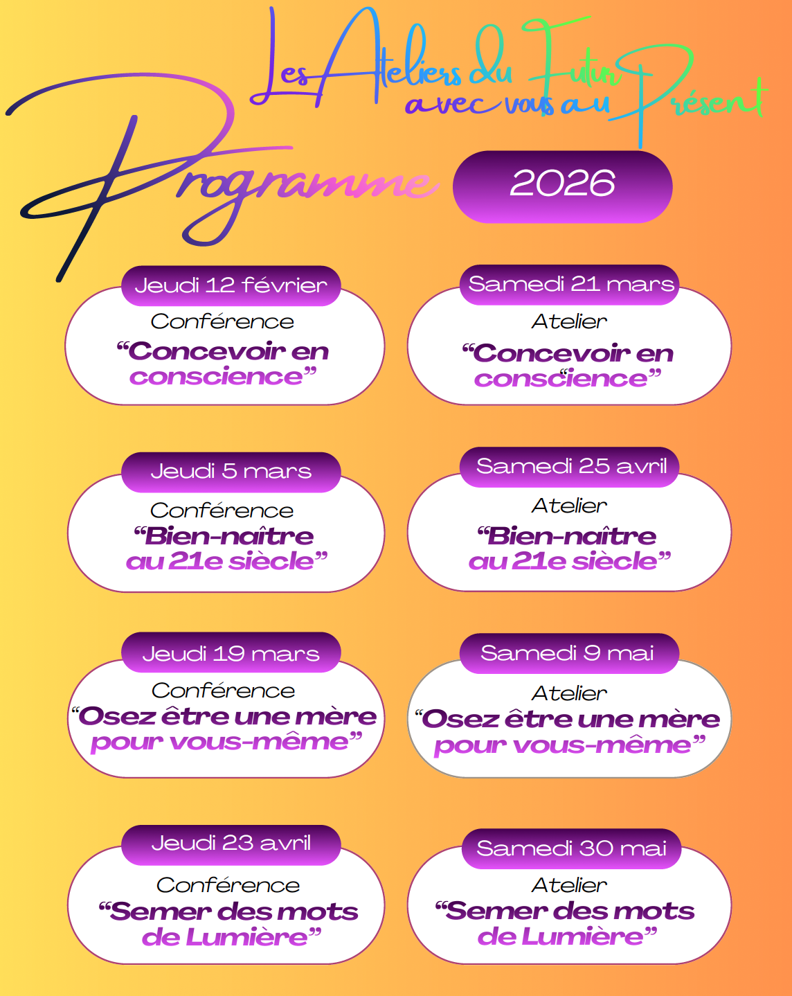 « Programme 1er semestre 2026 »